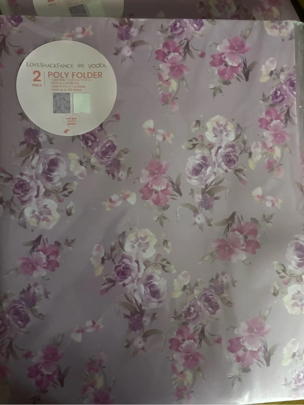LoveShackFancy Target Collab Folder set Lavender Floral and Pink Bows